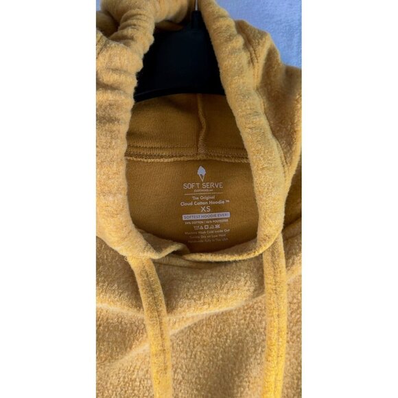 Soft Serve Hoodie Mustard Yellow Gold Hoodie Fleece Sweatshirt Very Soft Fabric - Picture 5 of 10